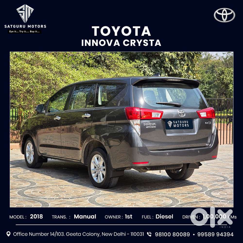Toyota Innova Crysta 2.4 V, 2018, Diesel