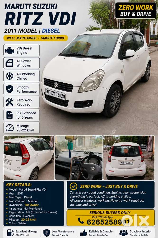 2011 Maruti Suzuki Ritz Vdi  1st Owner  Excellent Condition