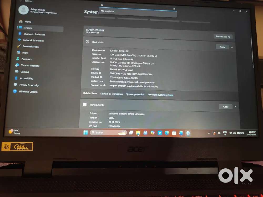 12 th Gen Intel(R) Core(TM) i7 -12650 H ( 2.70 GHz)