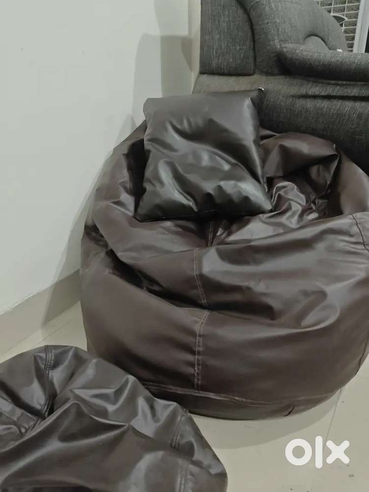 Bean Bag with Pillow and Footrest with Beans