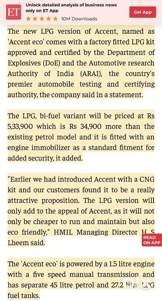 Hyundai Accent 2011 Lpg Well Maintained