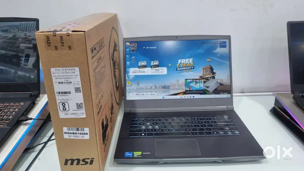 MSI THIN 15 LAPTOP I7 12 GEN 16GB RAM 512GB SSD RTX 3050 4 GB