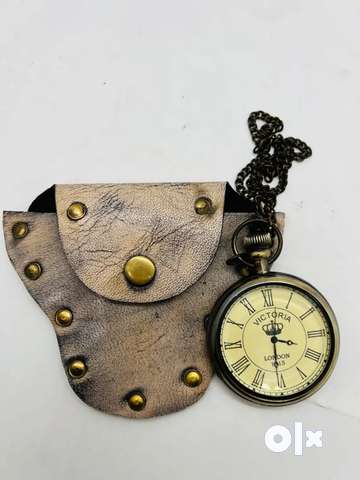 Antique maritime victoria Pocket watch london 1915 With leather