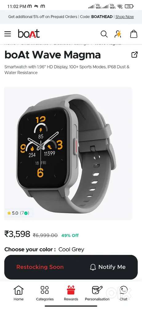 Smart watch name boat wave magama