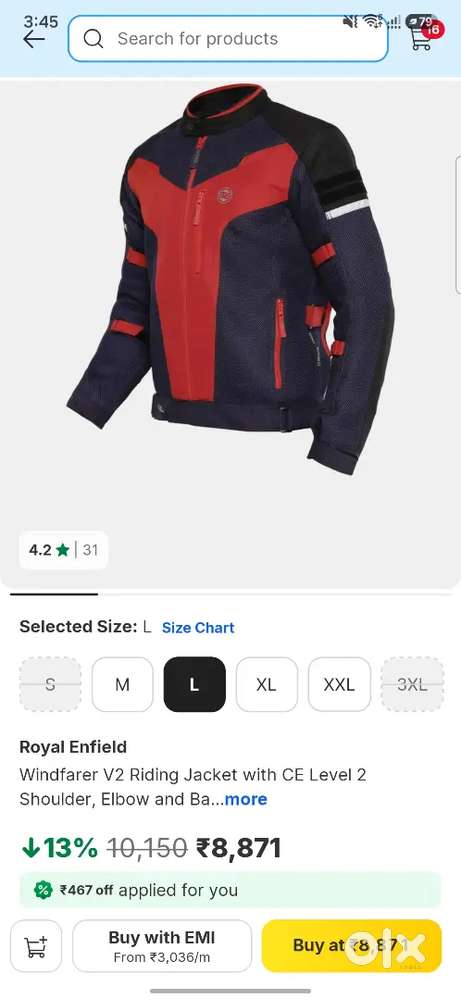 Royal Enfield windfarer v2 Riding jacket.