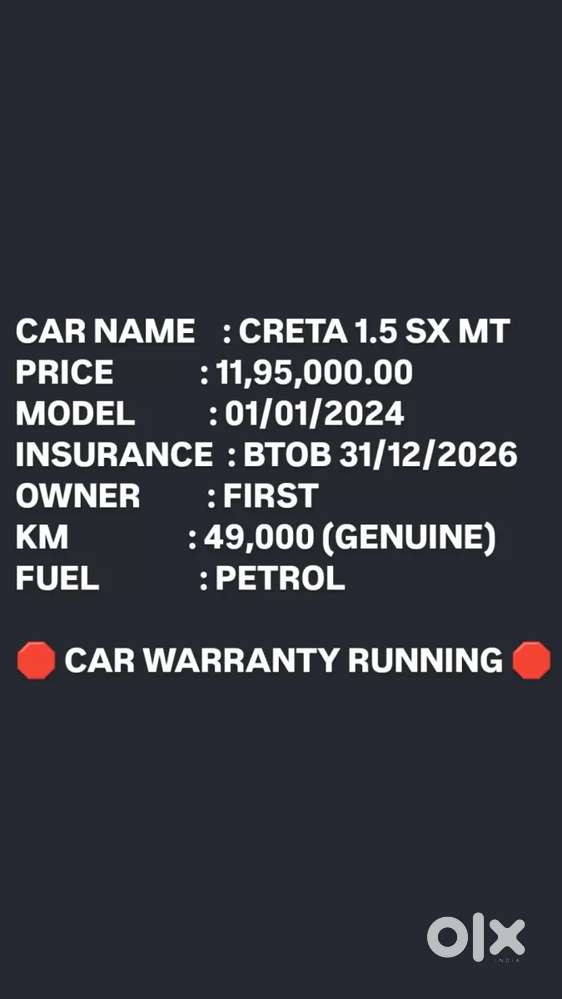 Hyundai Creta 1.5 Sx, 2024, Petrol
