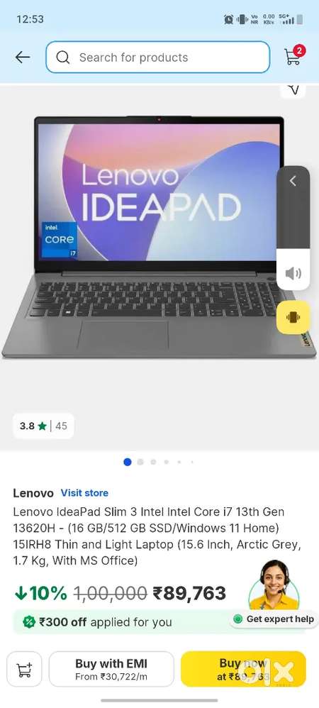 Lenovo IdeaPad Slim 3, Intel Core i7-13620H, 13th Gen, 16GB RAM, 512GB