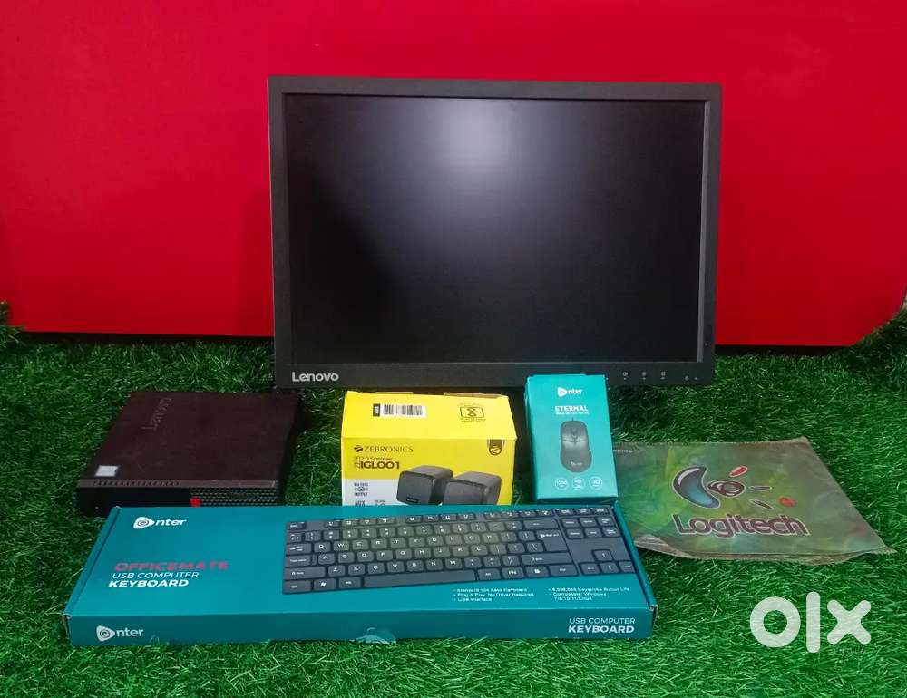 Tiny desktop with  20 inch Lenovo monitor