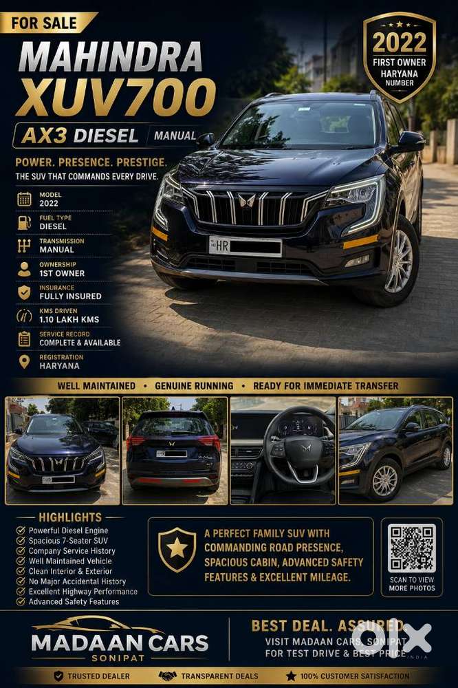 Mahindra Xuv700 Mx Diesel Mt 5 Str (e), 2022, Diesel