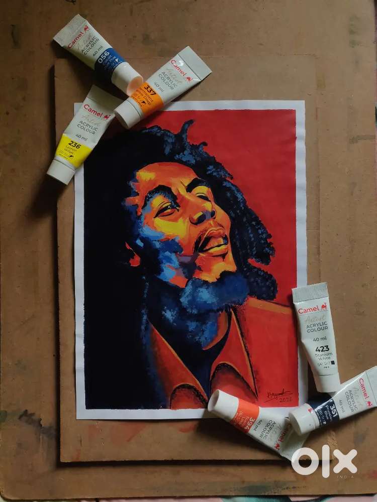 Bob Marley Acrylic Painting.