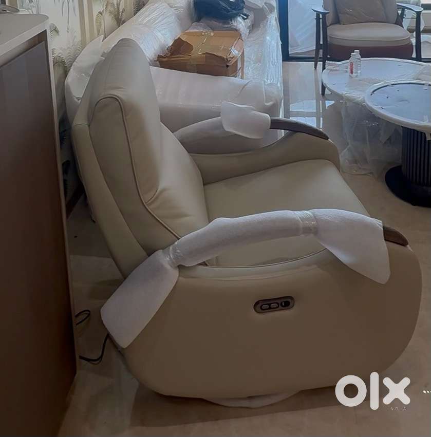 Brand New Off-White Leather Recliner for Sale!