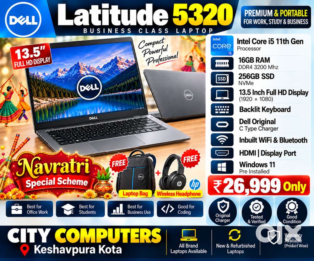 Dell i5 11th Gen Laptop 16GB Ram 256GB SSD 13.5 Inch Full HD Display