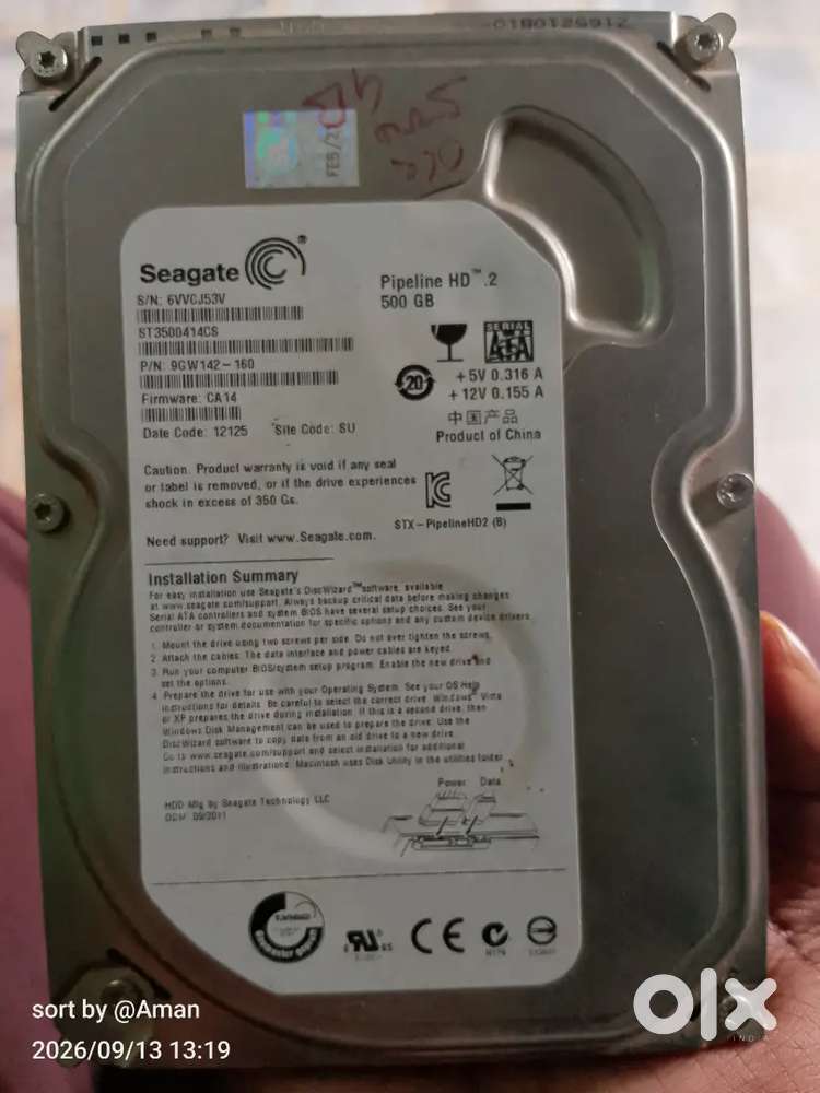 Seagate Hard disk 500gb