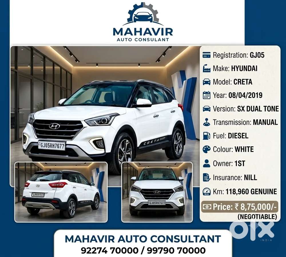 Hyundai Creta 1.6 Sx Dual Tone Diesel, 2019, Diesel