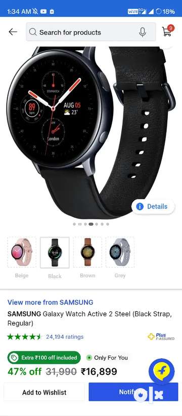 Galaxy watch active discount 2 play store