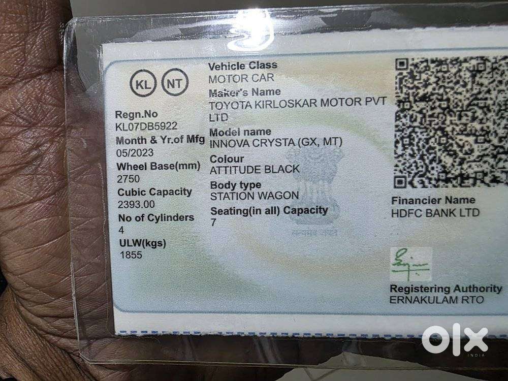 Toyota Innova Crysta 2.4 Gx Limited Edition 7 Str, 2023, Diesel