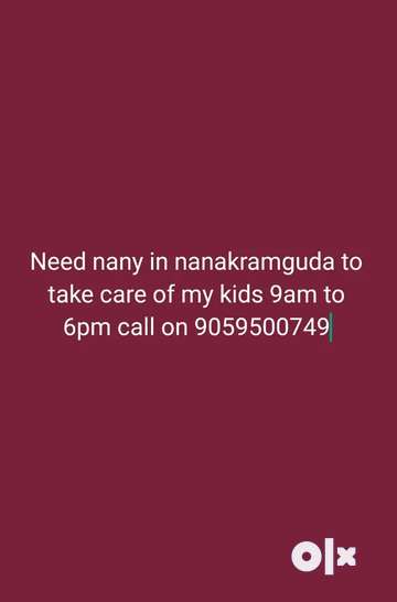 Need female care taker in nanakramguda 9am to 6pm Cook 1727948965