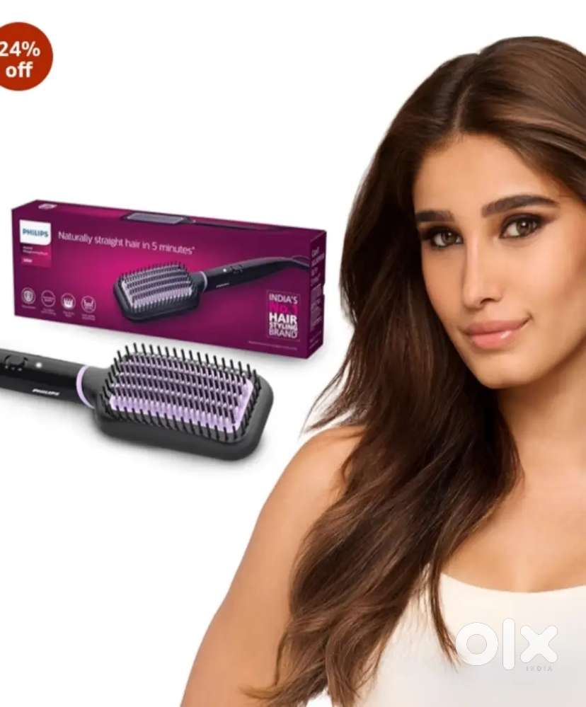 Hair straightener brush