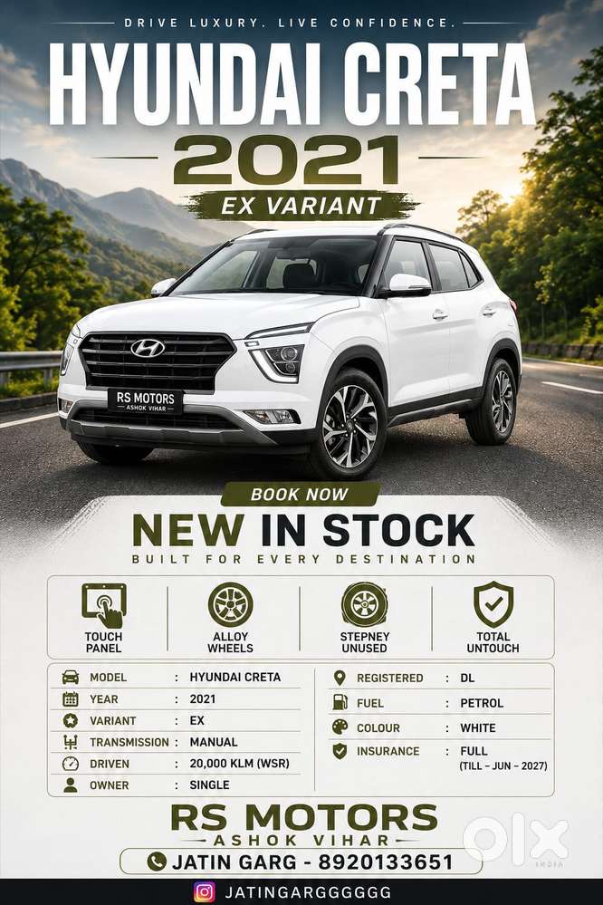 Hyundai Creta 1.6 Ex Petrol, 2021, Petrol