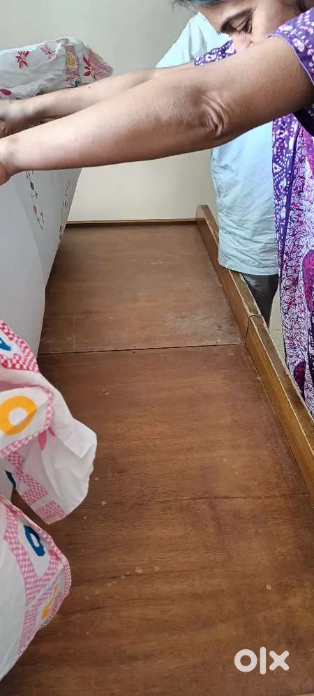 Set of 2 Heavy Alang Wood Beds with Ample Box Storage | Urgent ₹3500