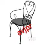 New outdoor furniture rod iron chair with powder coating paint cafe