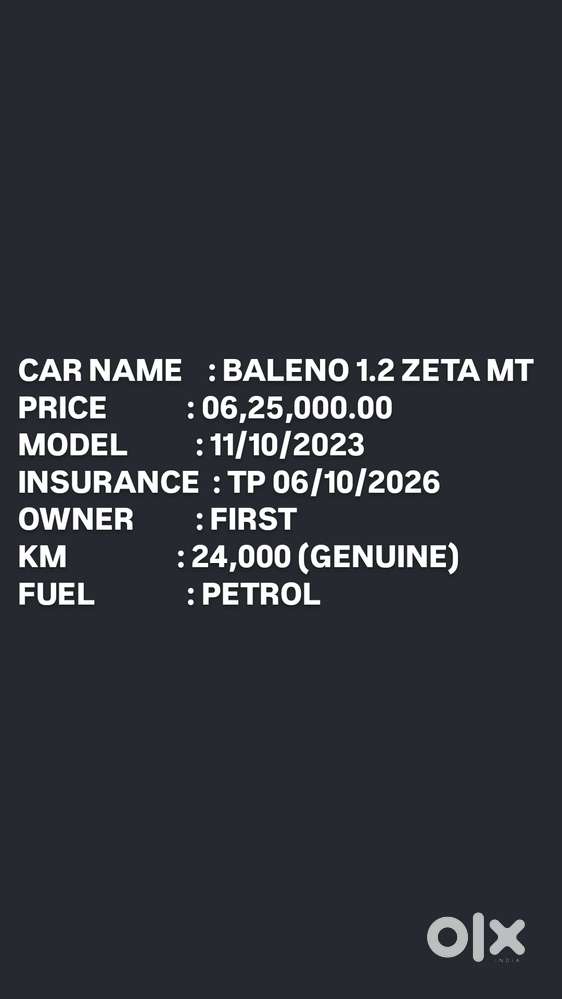 Maruti Suzuki Baleno Zeta, 2023, Petrol