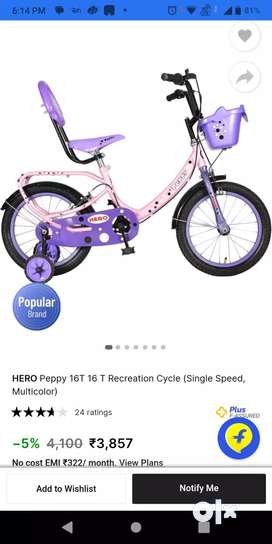 Hero peppy 16t junior bike price hot sale