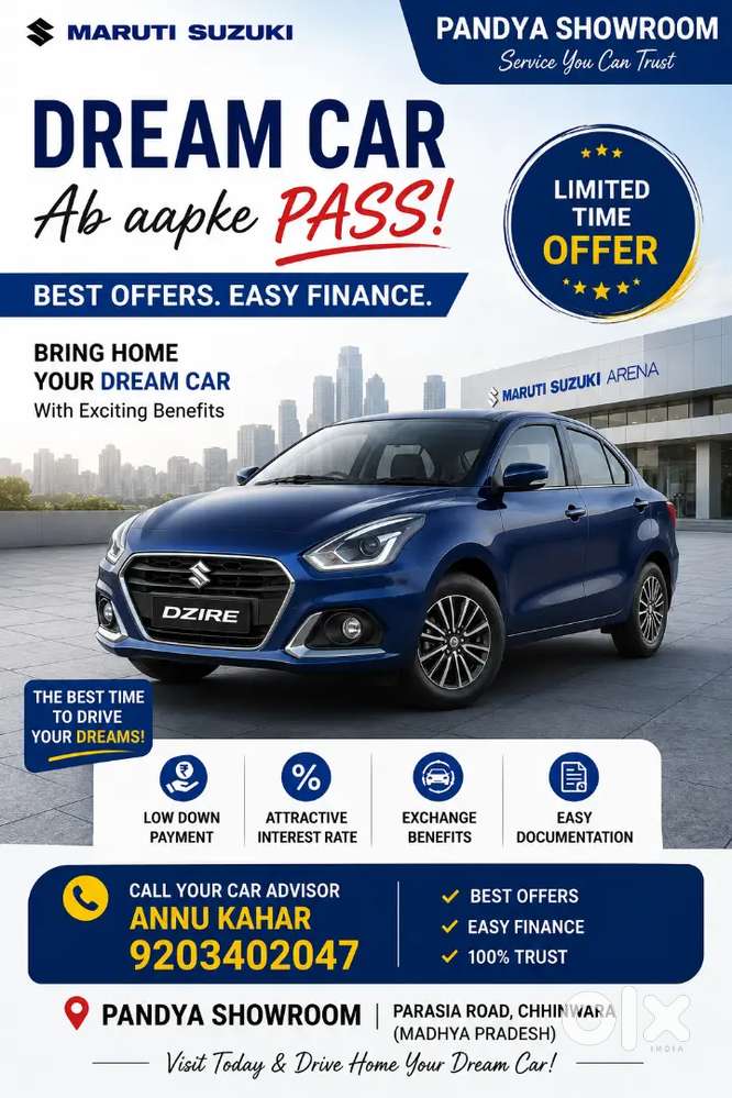 Maruti Suzuki Dzire 2026 Petrol 00001 Km Driven