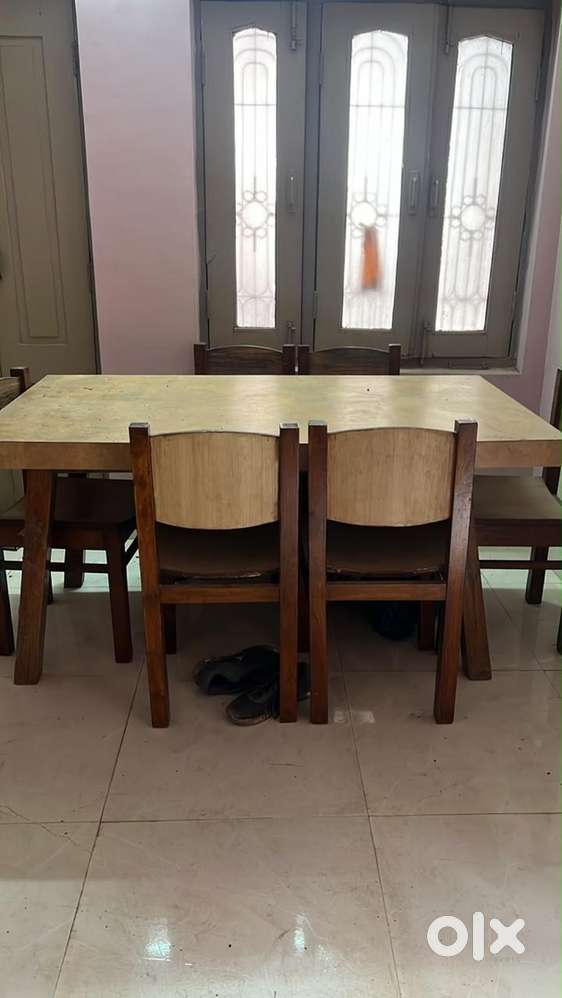 Wooden Dining table with 6 seater, 1(single bed ,double bed & sofabed)