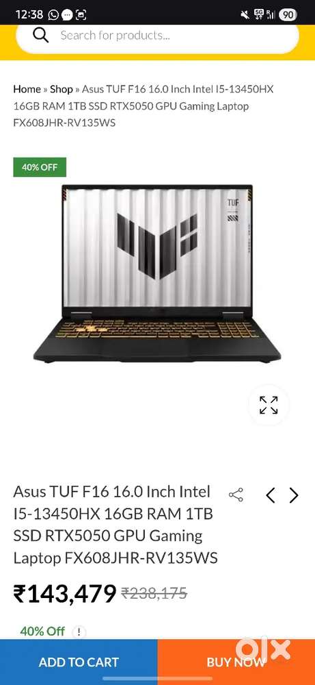 Gaming & editing laptop Asus tuf f16 for sale