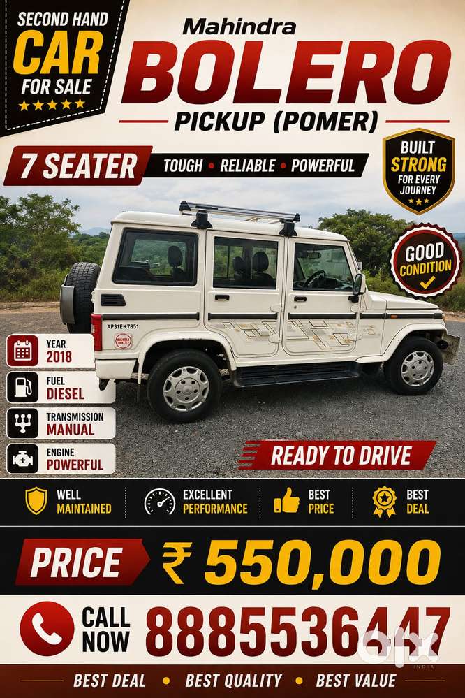 Mahindra Bolero Zlx, 2018, Diesel