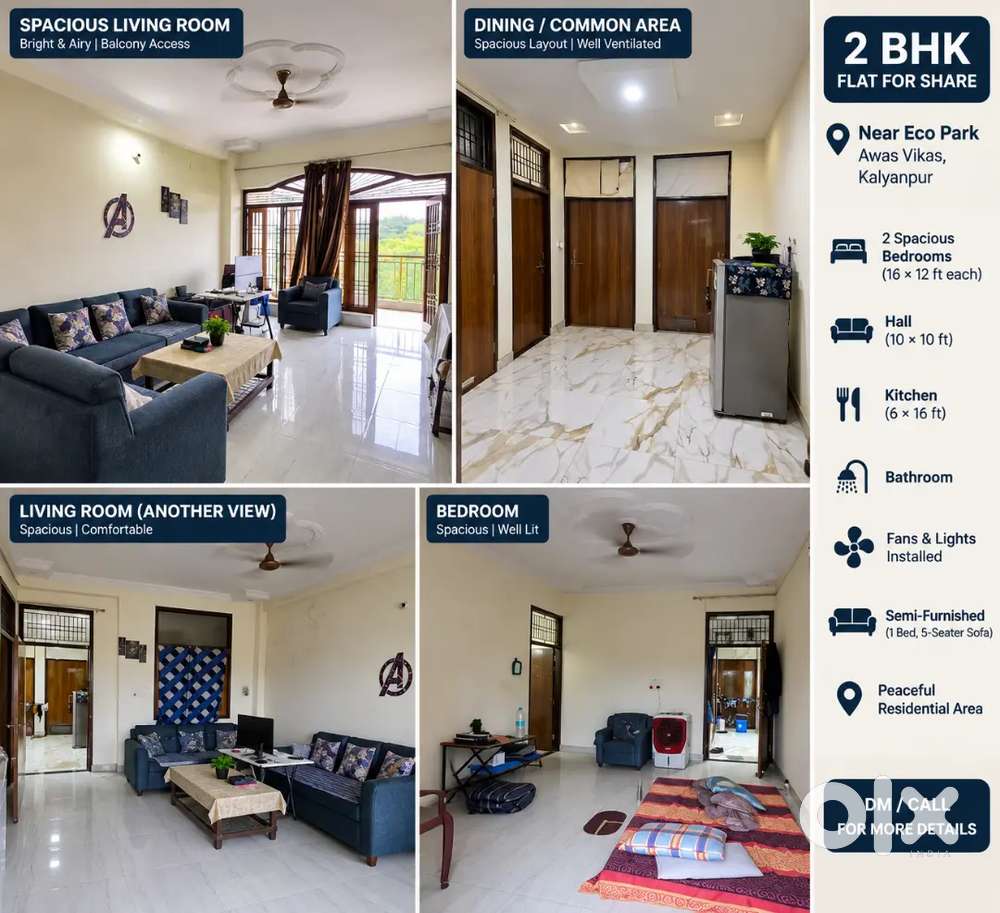 Flatmate Required &ndash; 2BHK | Near Eco Park, Awas Vikas, Kalyanpur