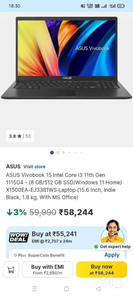 Asus vivobook x1500ea