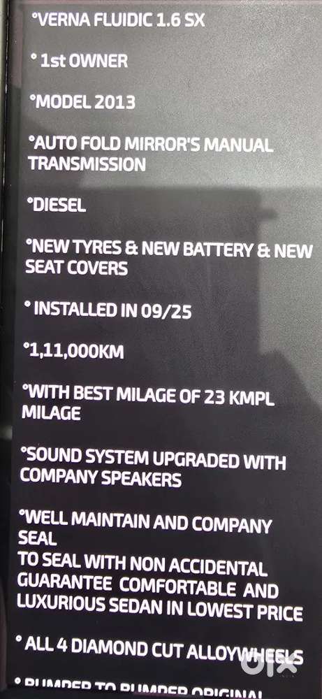 Hyundai Verna Diesel 2013