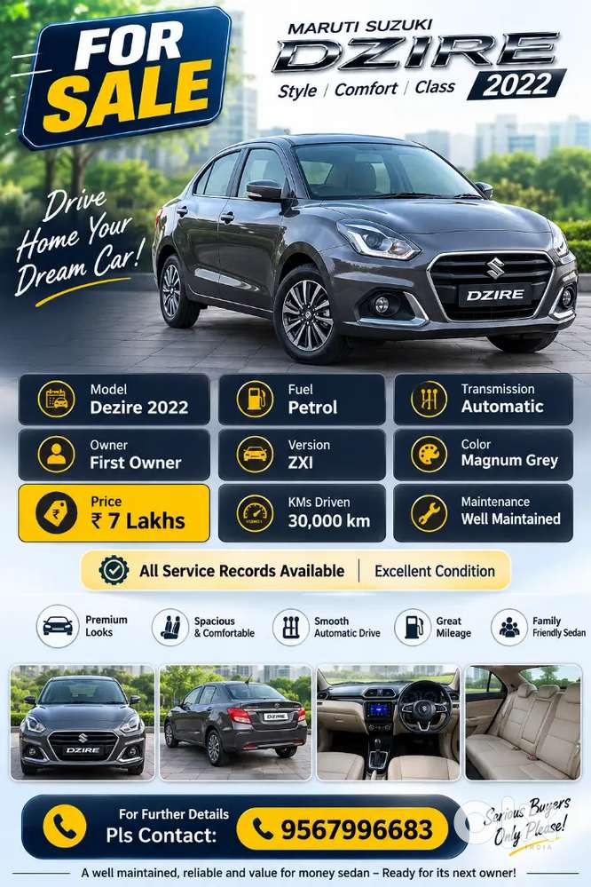 Maruti Suzuki Dzire 2022 Petrol Automatic