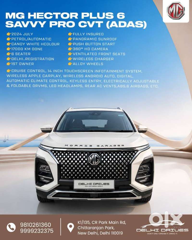 Mg Hector Plus Savvy Pro 1.5 Turbo Petrol Cvt 6 Str, 2024, Petrol
