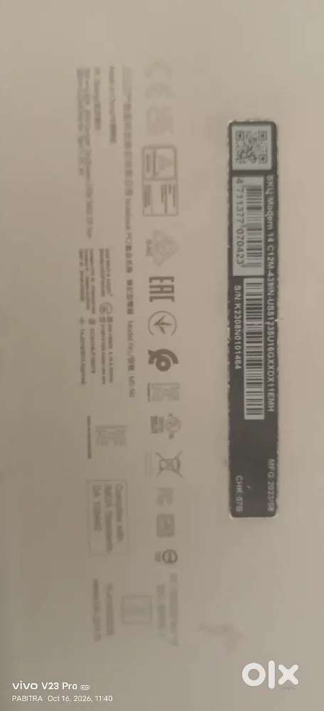 MSI , SKU: MODEL 14 C12M-439IN-U551235U16GXXDX11EMH,MFG-2023,08