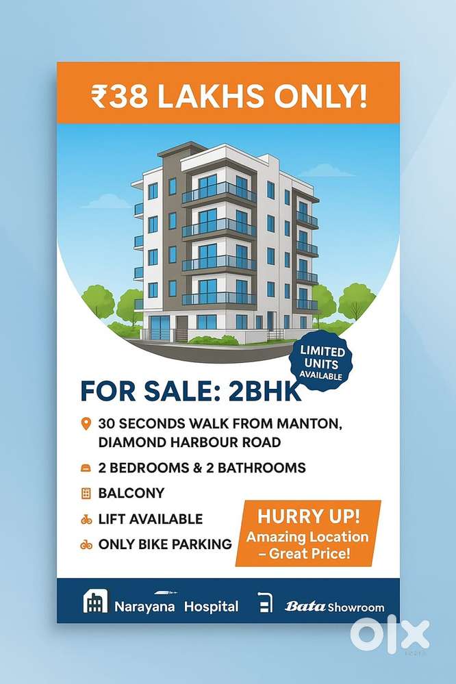 2BHK FLAT READY TO MOVE FOR SALE IN BEHALA MANTON !!! For Sale