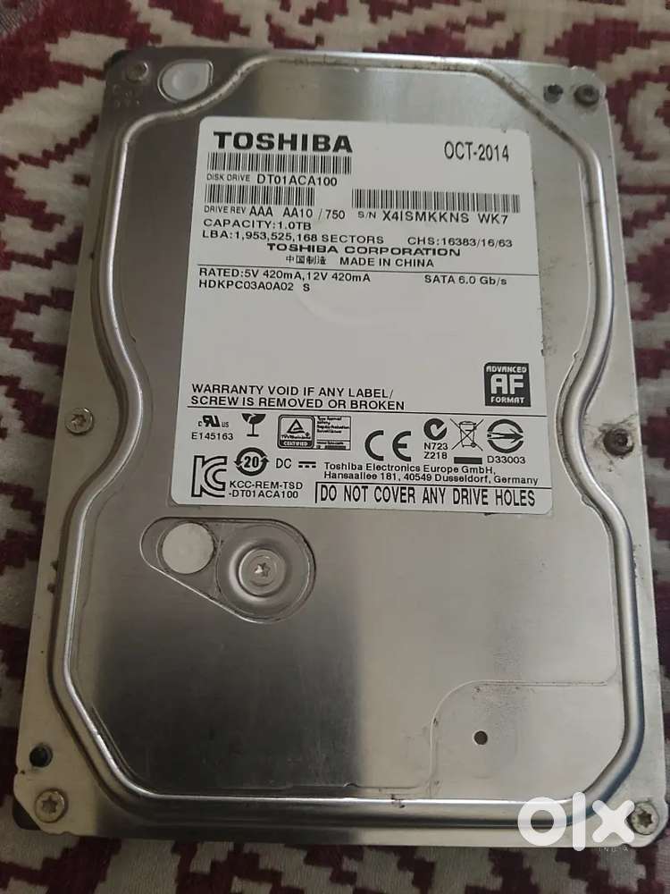 1TB Toshiba harddisk  fixed price