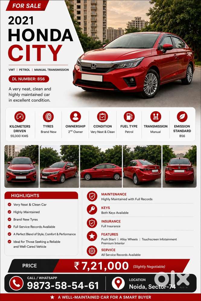 Honda City V Mt Exclusive, 2021, Petrol