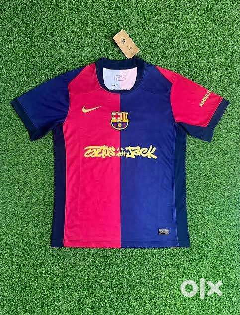 Barcelona × Travis Scott × Nike ユニフォーム พร้อมส่ง 🤎 TRAVIS SCOTT X NIKE X FC BARCELONA RETRO 2000/01 HOME
