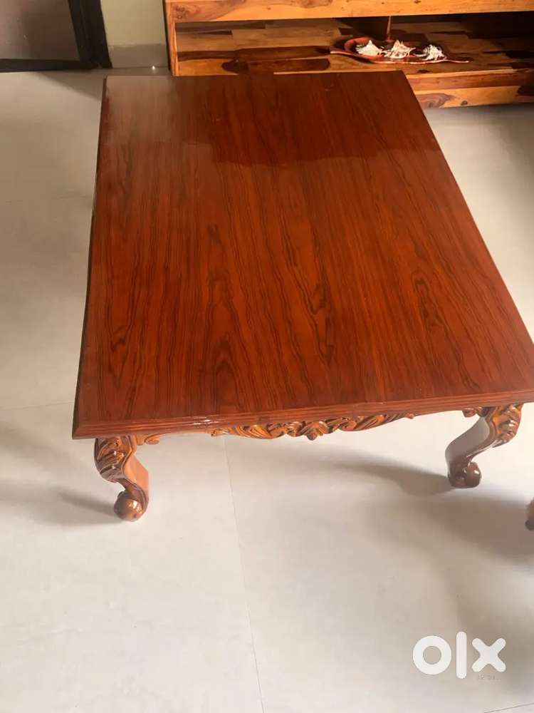 Teak wood hand crafted centre table and mattress