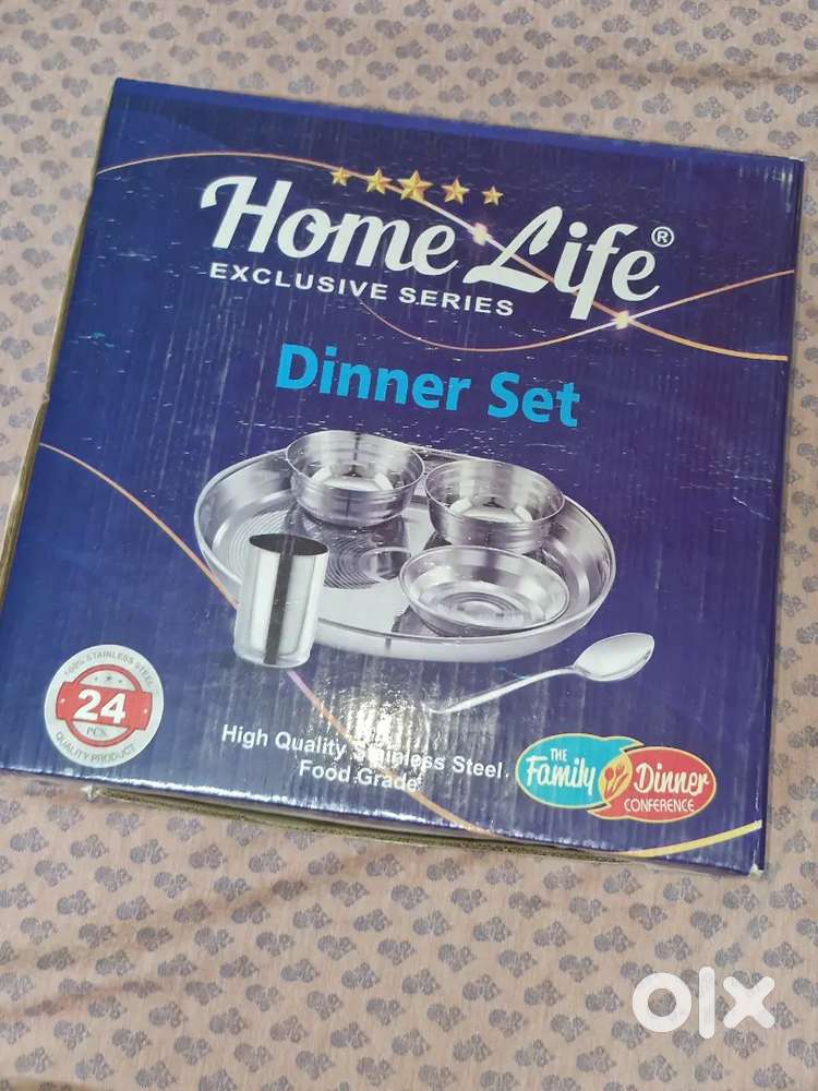 Steel dinner set 24 pcs
