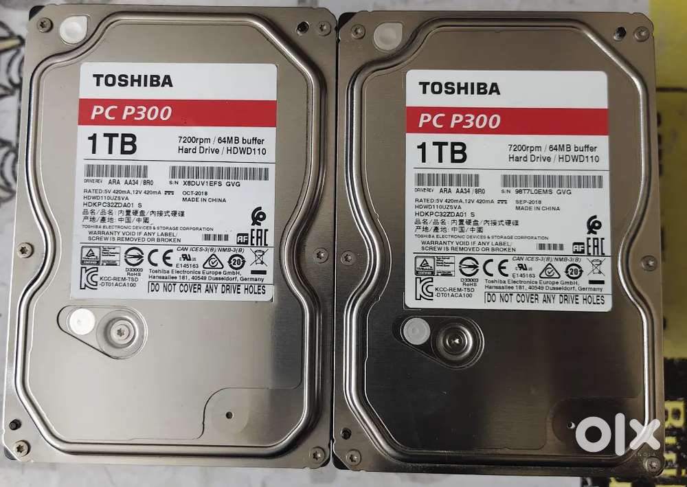 Toshiba 1Tb Hdd very Good condition. 4500 per pic