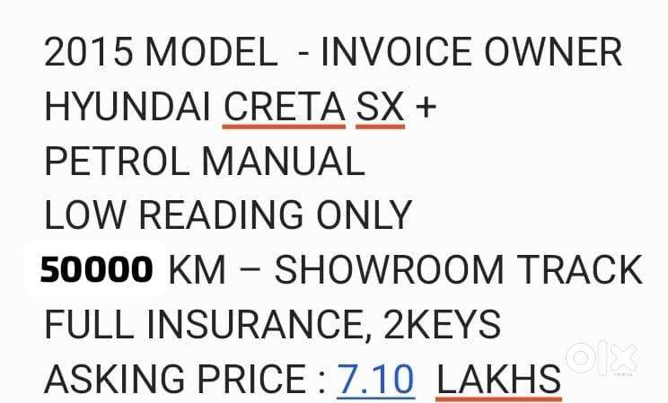 Hyundai Creta 1.6 Sx, 2015, Petrol