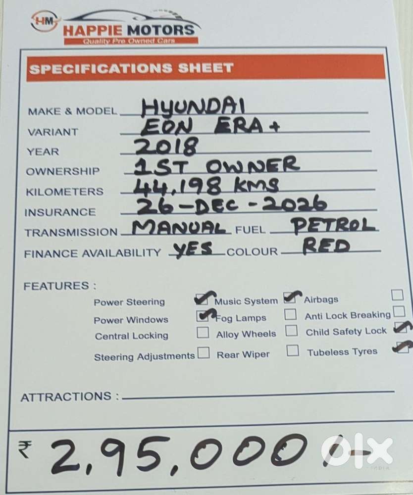 Hyundai Eon Era +, 2018, Petrol