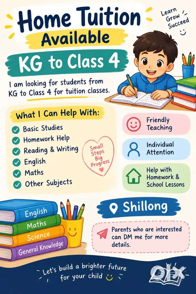 Home Tuition – KG to Class 4
Price: 1500