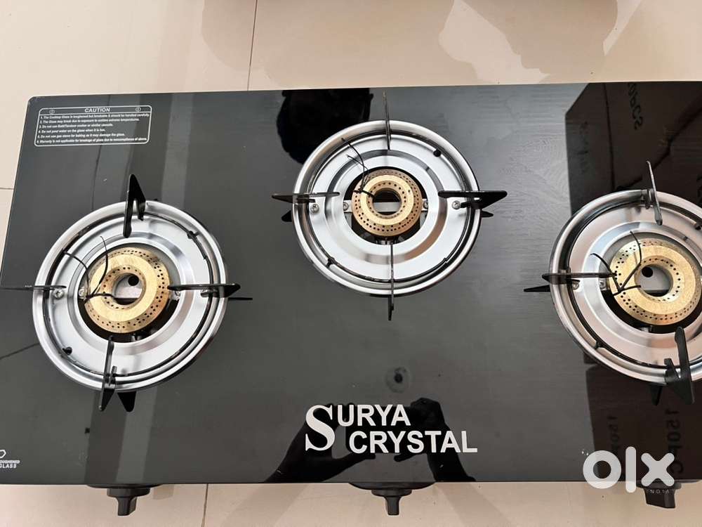 SURYA CRYSTAL Burner Automatic Ignition Glass Top Gas Stove
