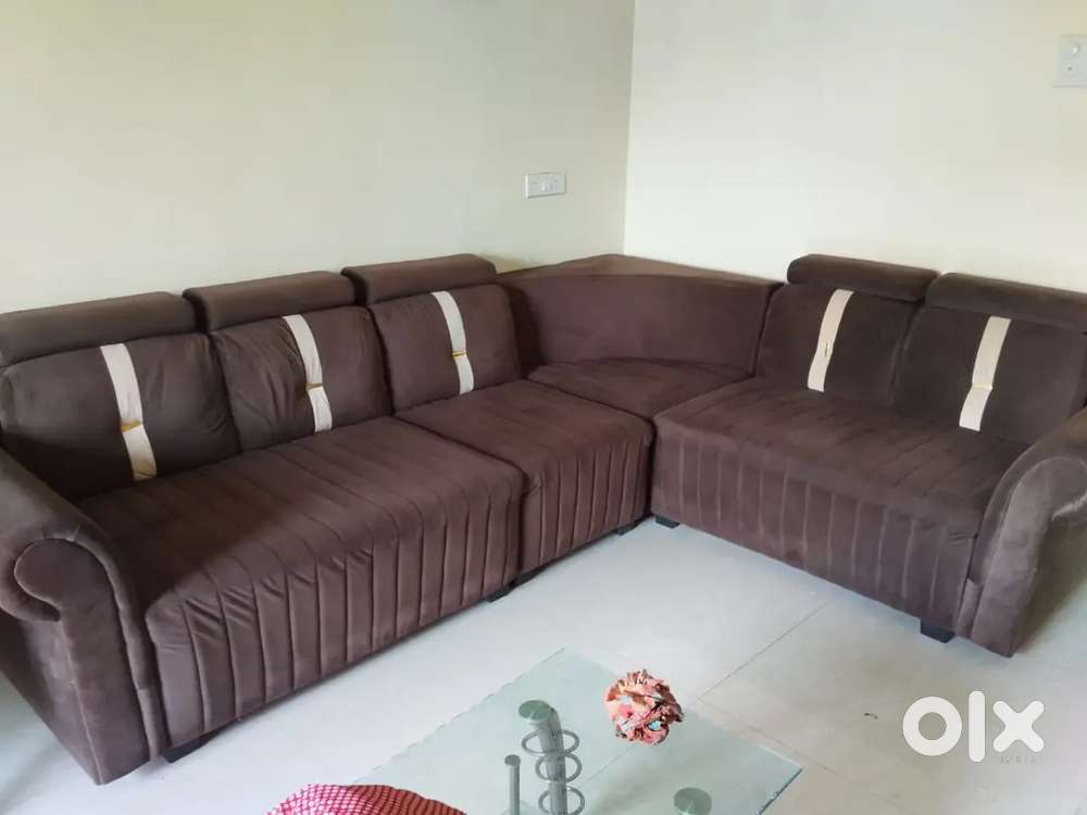L shaped jumbo size sofa