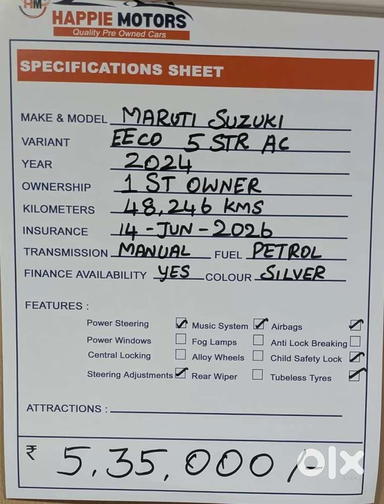 Maruti Suzuki Eeco 5 Str Ac (o), 2024, Cng & Hybrids
